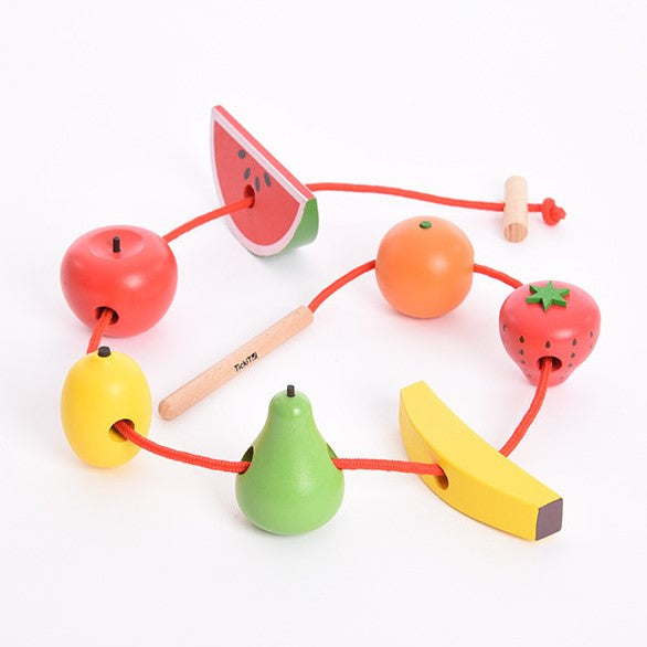 Ξύλινα φρούτα με κορδόνι