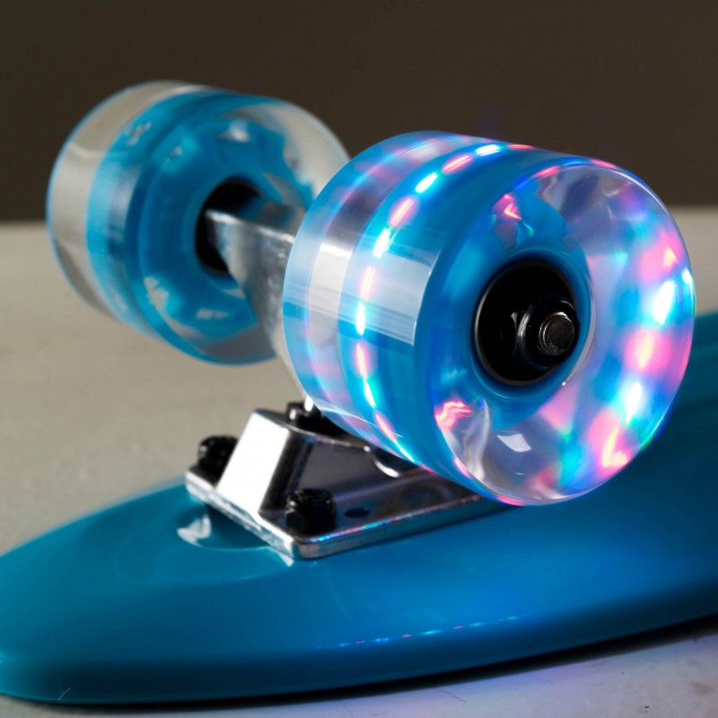 Skateboard με LED ρόδες-γαλάζιο